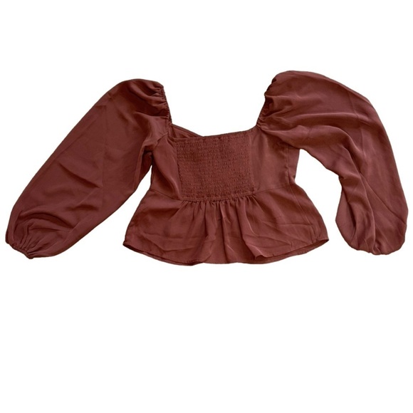 Abercrombie & Fitch Rust Cottagecore Prarie Bohemian Peasant Top Women’s M - Picture 7 of 13